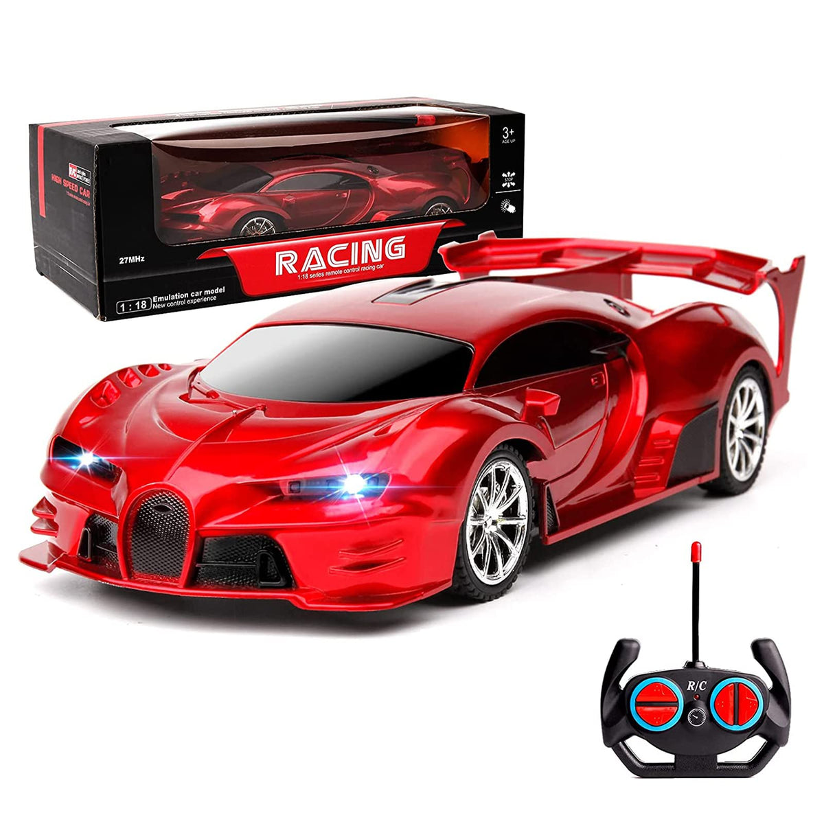 Red Remote Control Cars 1/18 High-Speed RC Car Toys