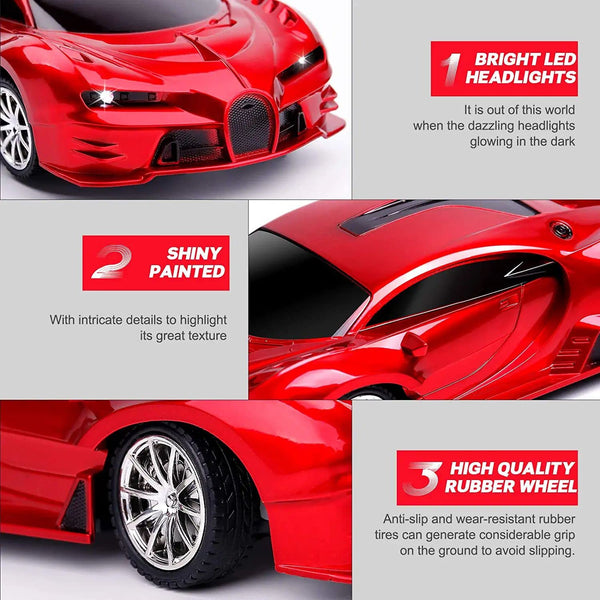 Nice2you Red Remote Control Cars for Kids 1/18 High-Speed RC Car Toys for Boys Girls