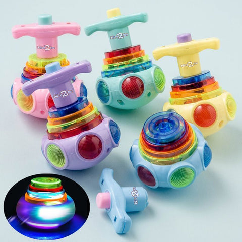 5Pack LED Light Up Spinning Tops with Gyroscope, LED Flashing Spinning Toys for Kids, Glow Dark Party Supply Bulk Toys