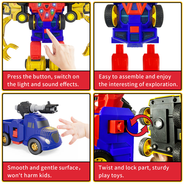 Nice2you 5 in 1 Transforming Toy Cars Robot for Kids