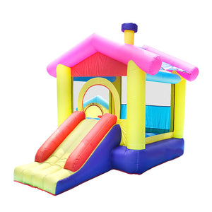 Nice2you Inflatable Bounce House Pretty Bouncy Castle with 350W Air Blower Play House with Ball Pit Inflatable Kids Slide Kids Jumping Castle
