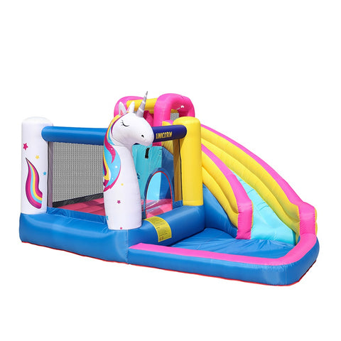 Nice2you Unicorn Bounce House 12 x 10 x 7 ft Inflatable Castle with Slide, Climbing Wall, Pool, 450W Air Blower, for Outdoor Indoor Kids Gift