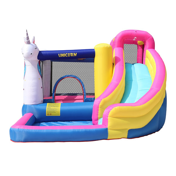 Nice2you Unicorn Bounce House 12 x 10 x 7 ft Inflatable Castle with Slide, Climbing Wall, Pool, 450W Air Blower, for Outdoor Indoor Kids Gift