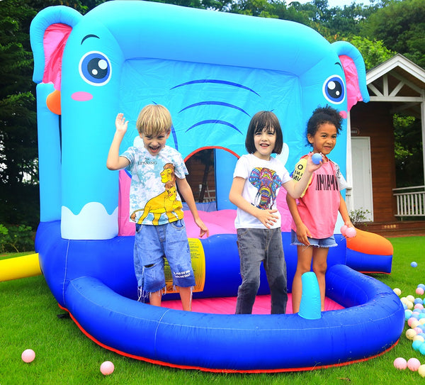 Nice2you Mini Bounce House Elephant Shape Inflatable Bouncer for Toddlers Indoor and Outdoor with Blower, Bouncy House for Kids with Ball Pool