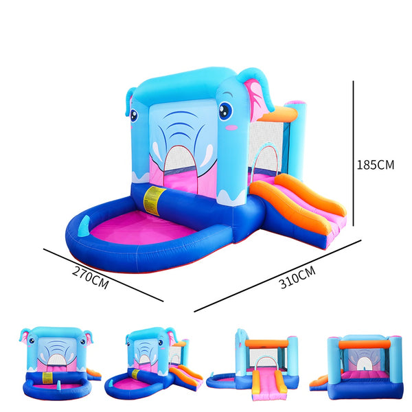 Nice2you Mini Bounce House Elephant Shape Inflatable Bouncer for Toddlers Indoor and Outdoor with Blower, Bouncy House for Kids with Ball Pool