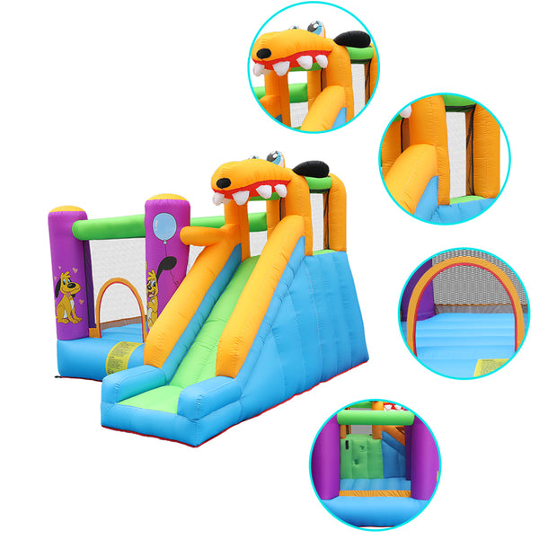 Nice2you Puppy Bounce House Jumping Castle with Slide Outdoor, Cute Kids Inflatable Bouncer with Blower 9 x 8 x 7 ft