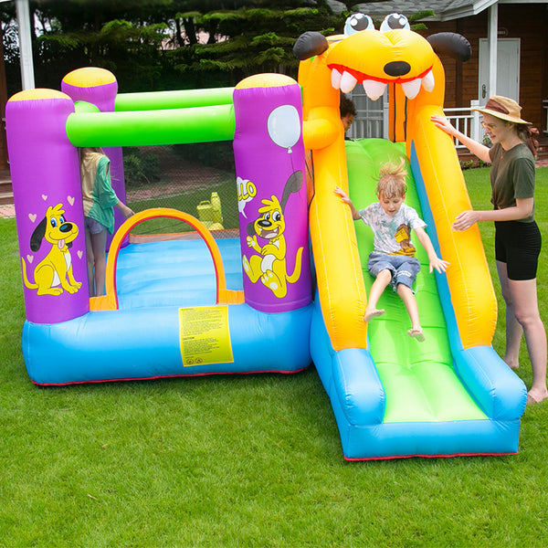 Nice2you Puppy Bounce House Jumping Castle with Slide Outdoor, Cute Kids Inflatable Bouncer with Blower 9 x 8 x 7 ft