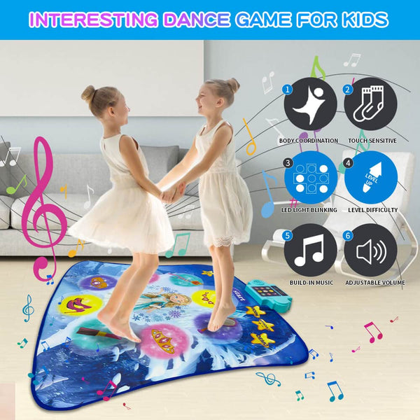 Nice2you Dance Mat Toys for Kids: Princess Dance Game Toys for 3-10 Years Old Girls
