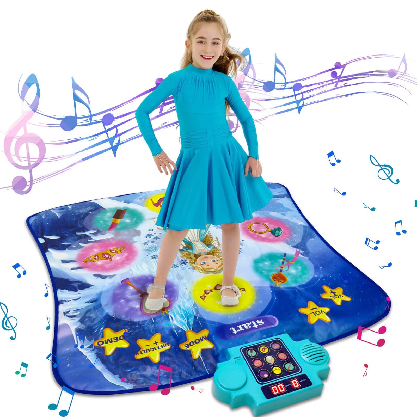 Nice2you Dance Mat Toys for Kids: Princess Dance Game Toys for 3-10 Years Old Girls