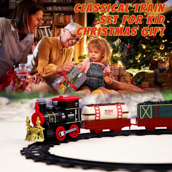 Nice2you Train Set for Christmas Tree: Battery-Powered Electric Train Set Around Tree