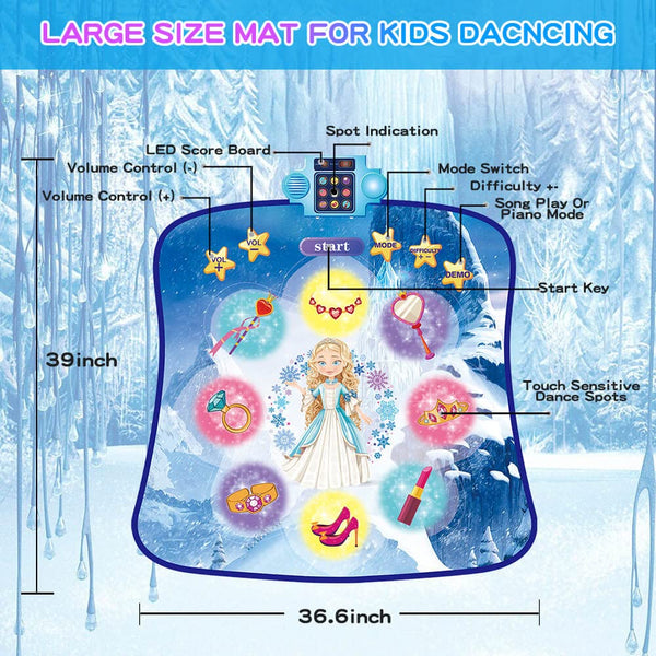 Nice2you Dance Mat Toys for Kids: Princess Dance Game Toys for 3-10 Years Old Girls