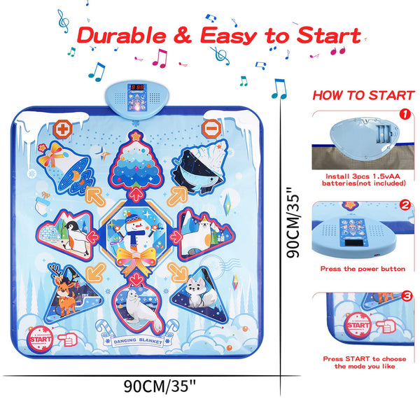 Nice2You Dance Mat Christmas Toys Dance Pad for Kids, Contains 7 Modes and 3 Challenge Levels Music Games Toys