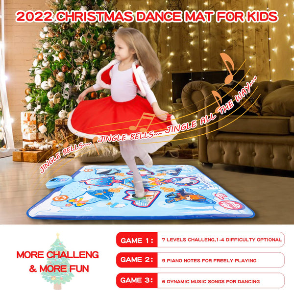 Nice2You Dance Mat Christmas Toys Dance Pad for Kids, Contains 7 Modes and 3 Challenge Levels Music Games Toys