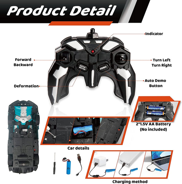 Nice2you Remote Control Car,Transform Robot RC Cars for Kids