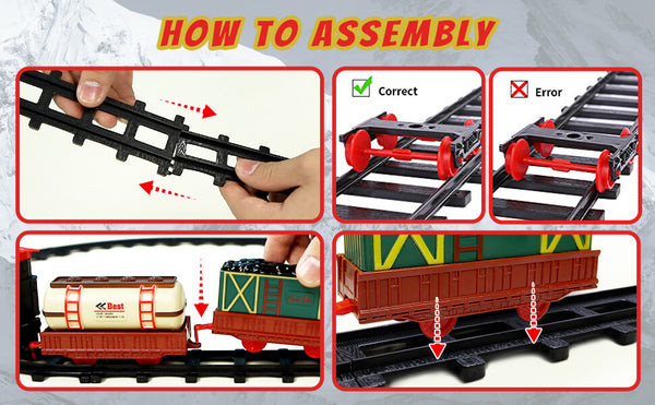 Nice2you Train Set for Christmas Tree: Battery-Powered Electric Train Set Around Tree