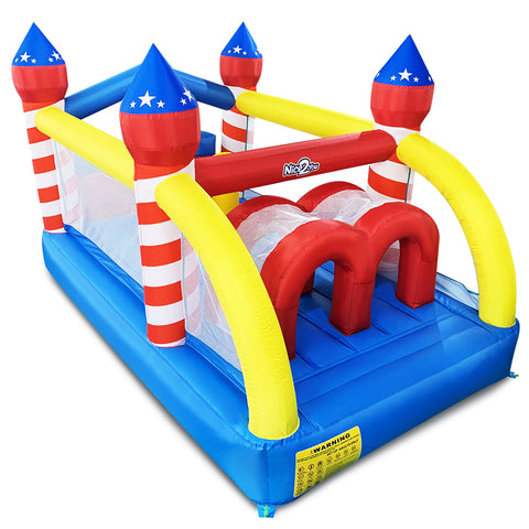 Nice2you Bounce House Jump Slide Bouncer 17 ft x 8 ft x 6 ft H Superior Racer with Obstacle Course Tunnels