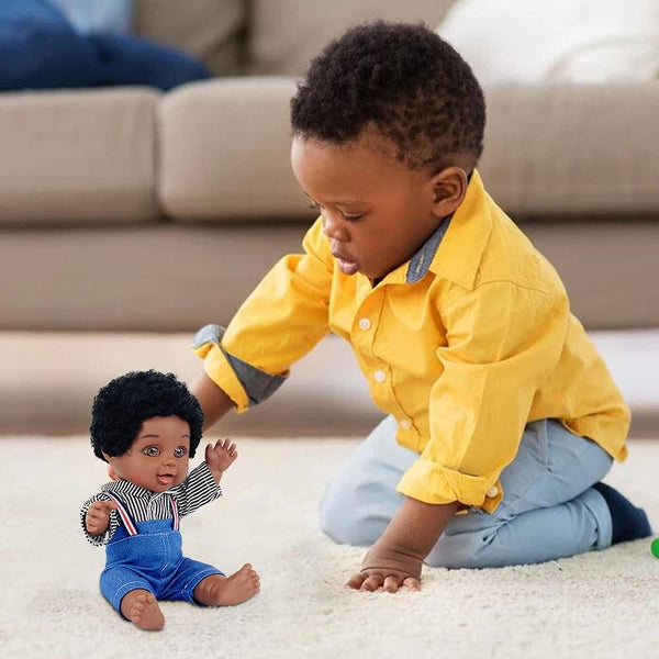 Nice2You 10In African American Black Baby Doll with 2 Set of Clothes